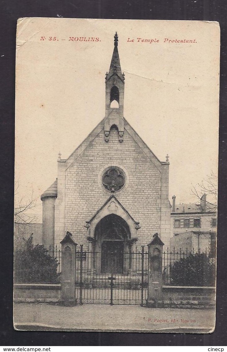 CPA 03 - MOULINS - Le Temple Protestant - TB PLAN EDIFICE RELIGIEUX Et Son Entrée PROTESTANTISME - Moulins