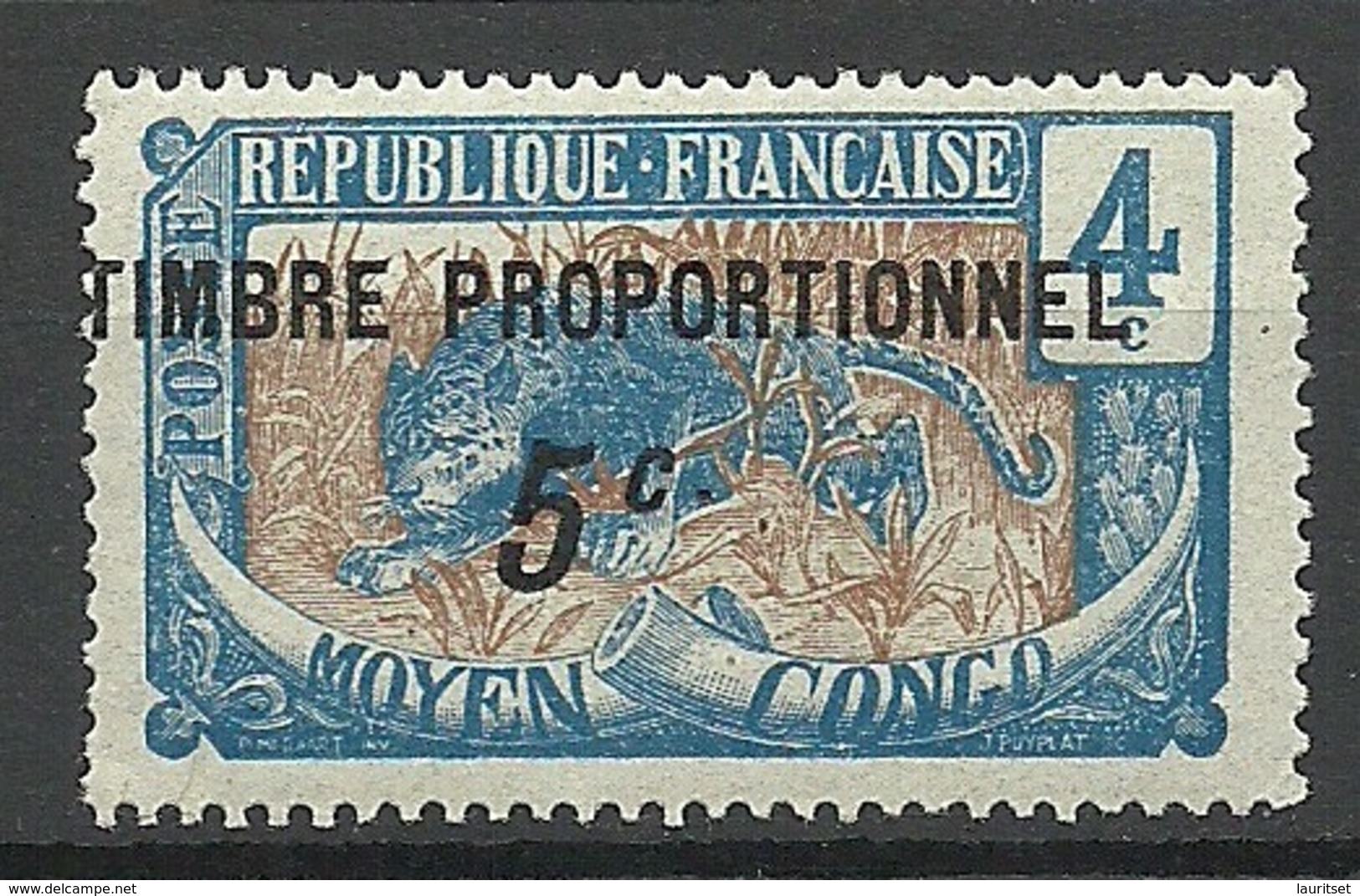 MOYEN CONGO FRANCE Colony Taxe Tax Revenue Timbre Proportionnel * - Unused Stamps