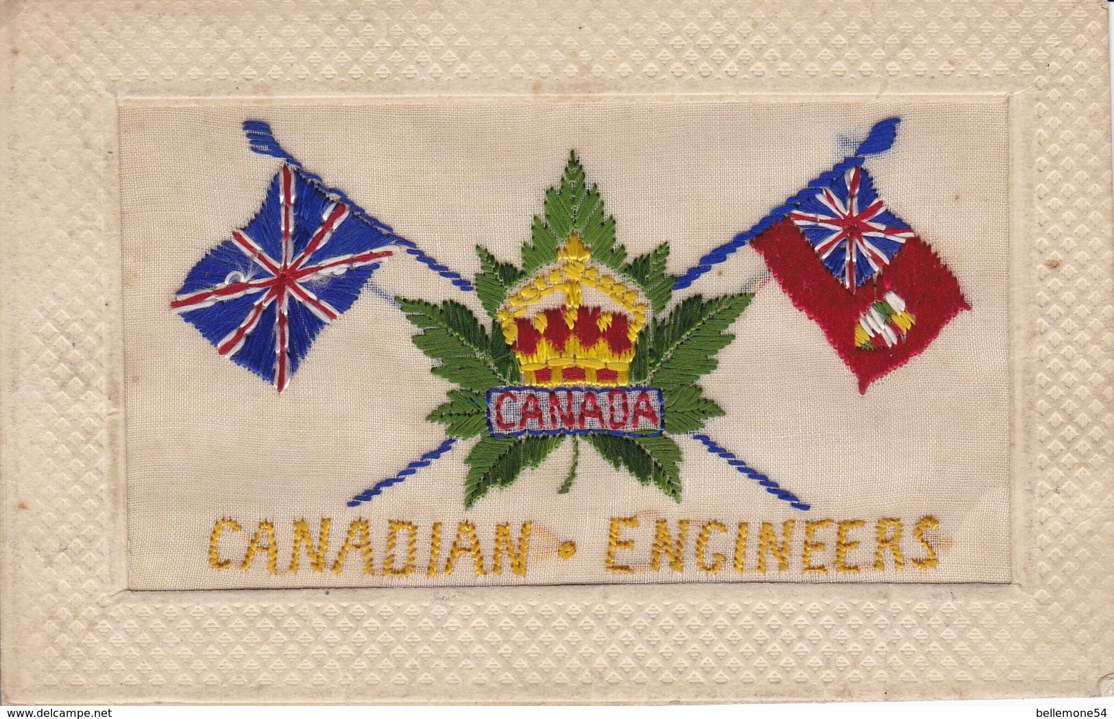 Carte Brodée Militaria - Patriotiques - Canadian-engineers (voir Scan Recto-verso) - Patriotiques