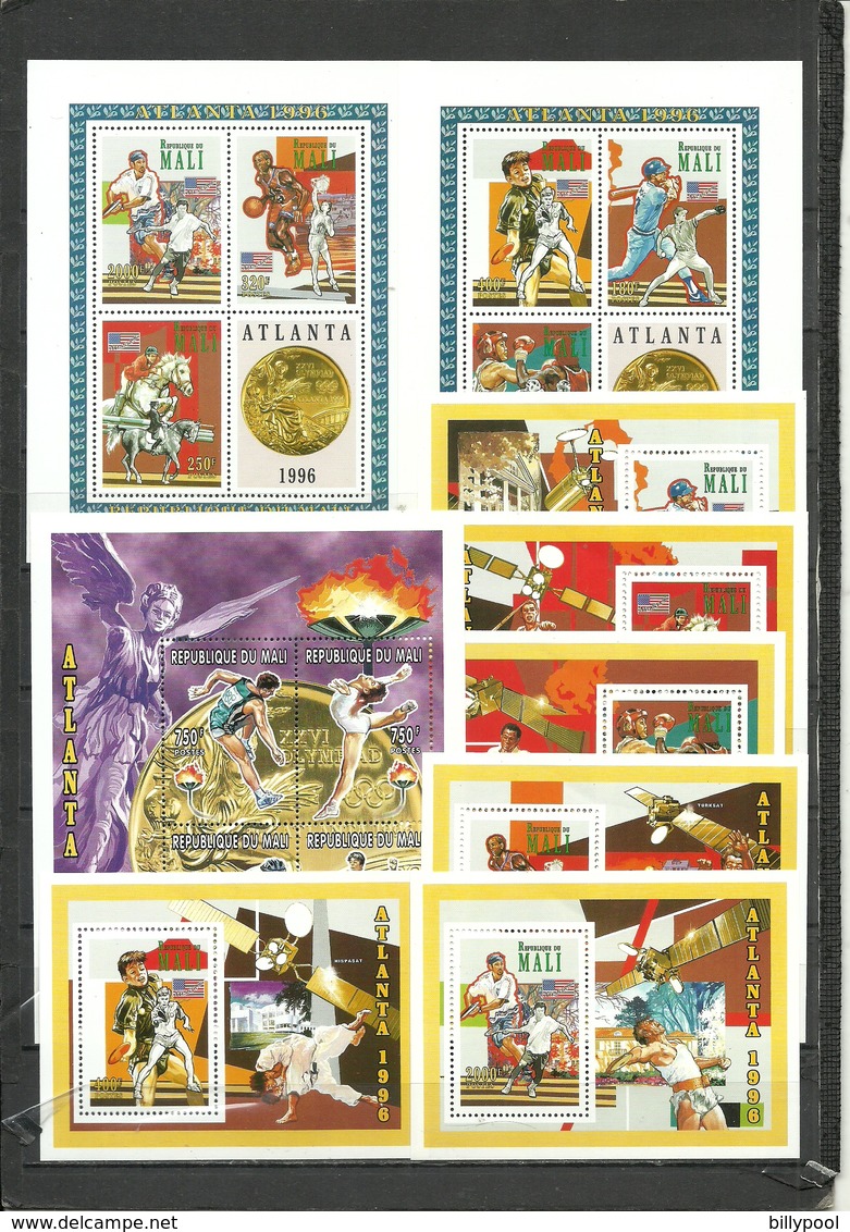 MALI  Olympics Olympic Games  Atlanta 1996 3 Sheetlets+6 Deluxe Sheets Perf. UNISSUED Rare! - Estate 1996: Atlanta