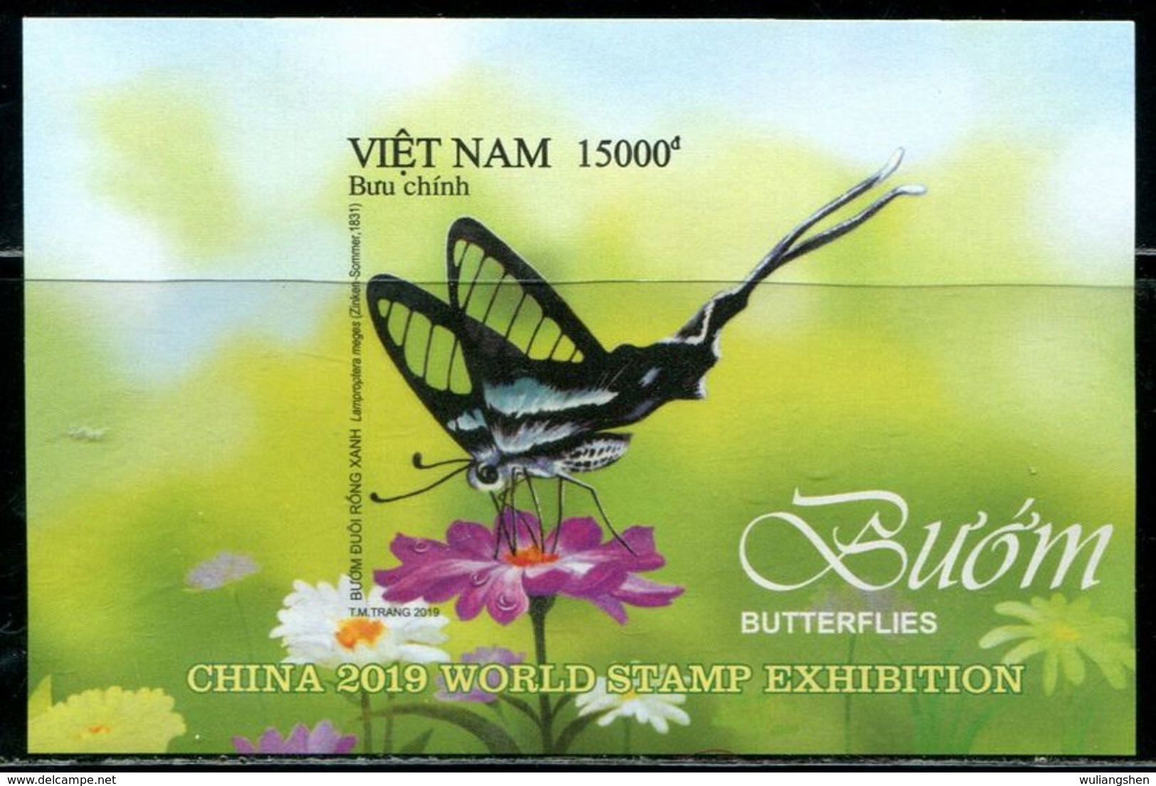 XC0514 Vietnam 2019 Beautiful Butterfly M Impref MNH - Vietnam