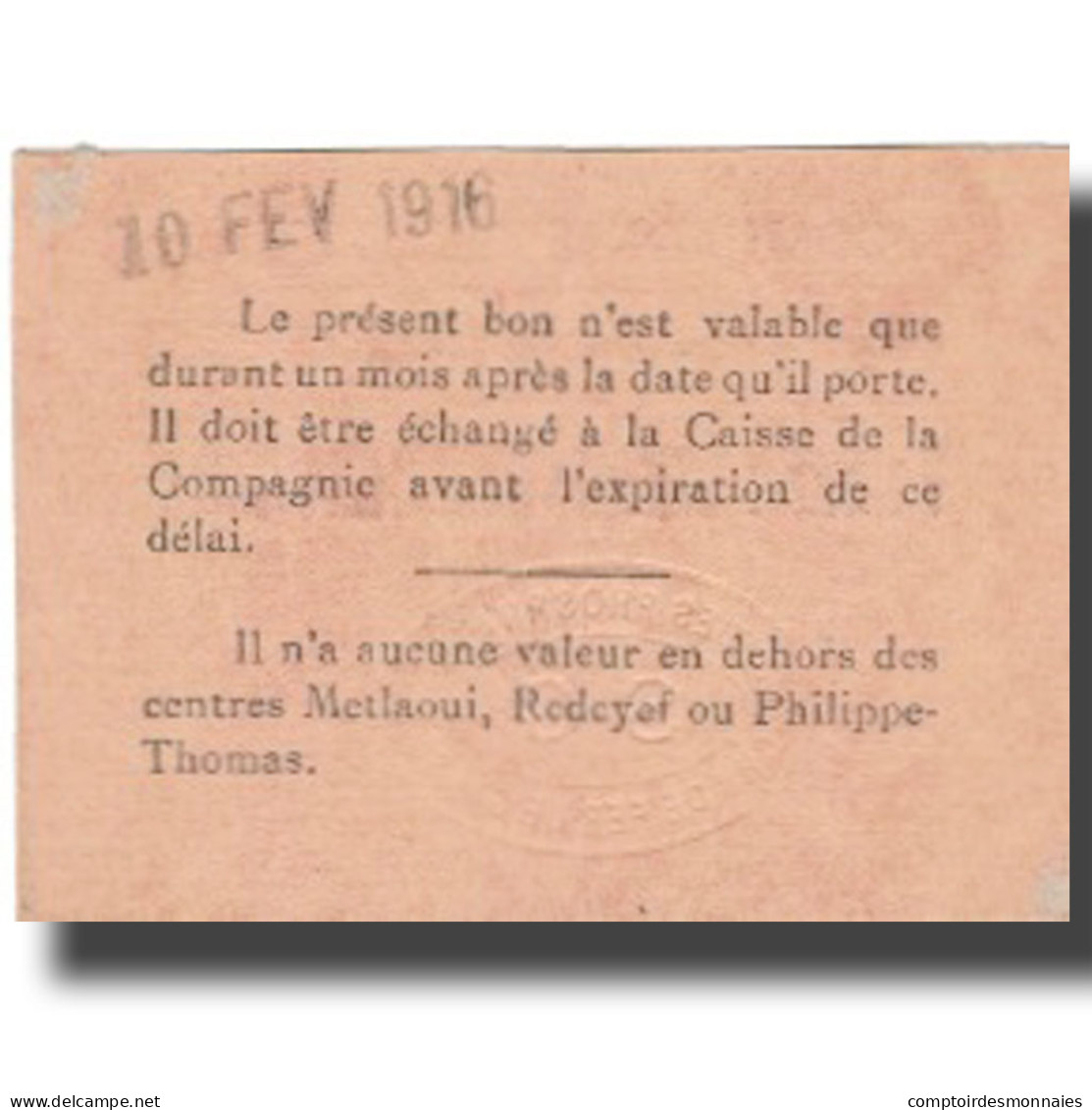 Billet, Tunisie, GAFSA, 50 Centimes, Valeur Faciale, 1916, 1916-02-10, NEUF - Tunisie