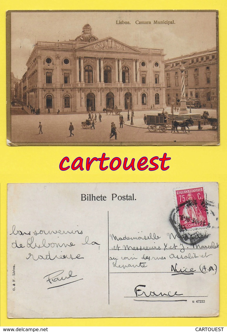 Old Post Card Of Camara Municipal, Lisboa  1930 - Lisboa