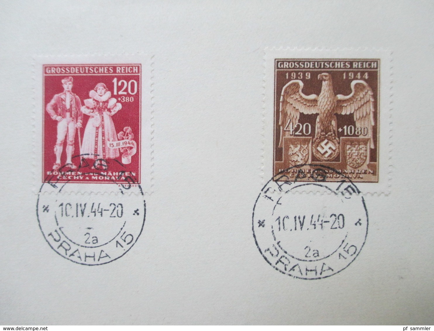 Böhmen Und Mähren 1944 Nr. 133 - 135 Blankoumschlag Stempel Prag 15 Praha 15 - Covers & Documents