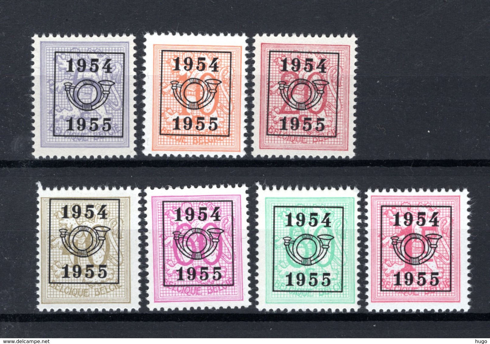 PRE645/651 MNH** 1954 - Cijfer Op Heraldieke Leeuw Type E - REEKS 47 - Typos 1951-80 (Chiffre Sur Lion)