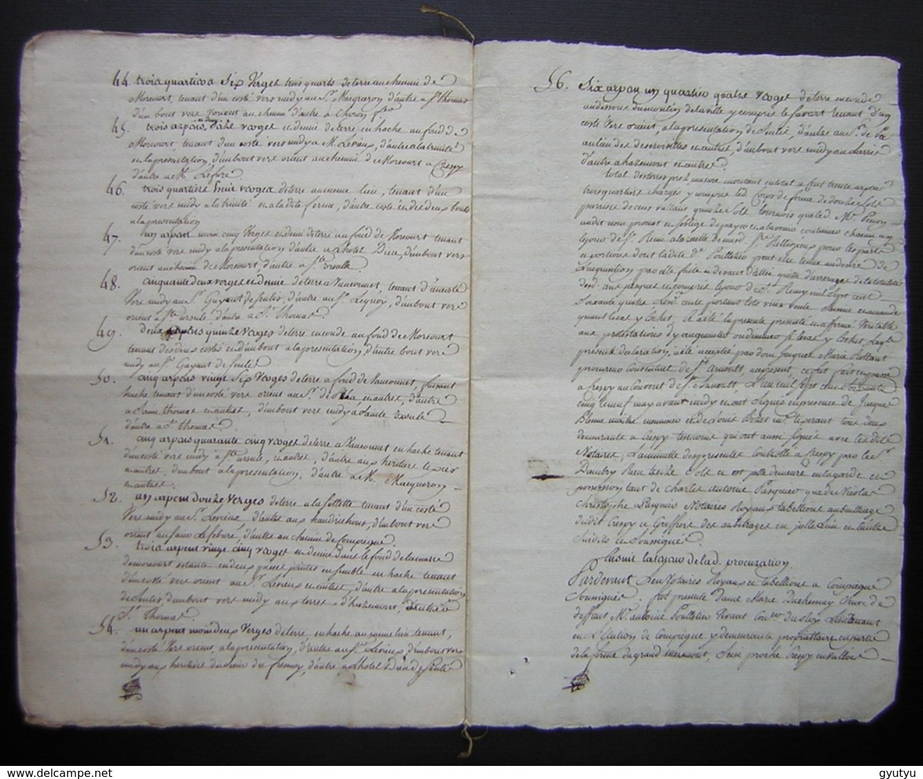 1765 Crespy (Crépy En Valois) Partage De La Ferme Des Charmolue Acquise Par Poulletier, Grand Document Avec Détail - Manoscritti