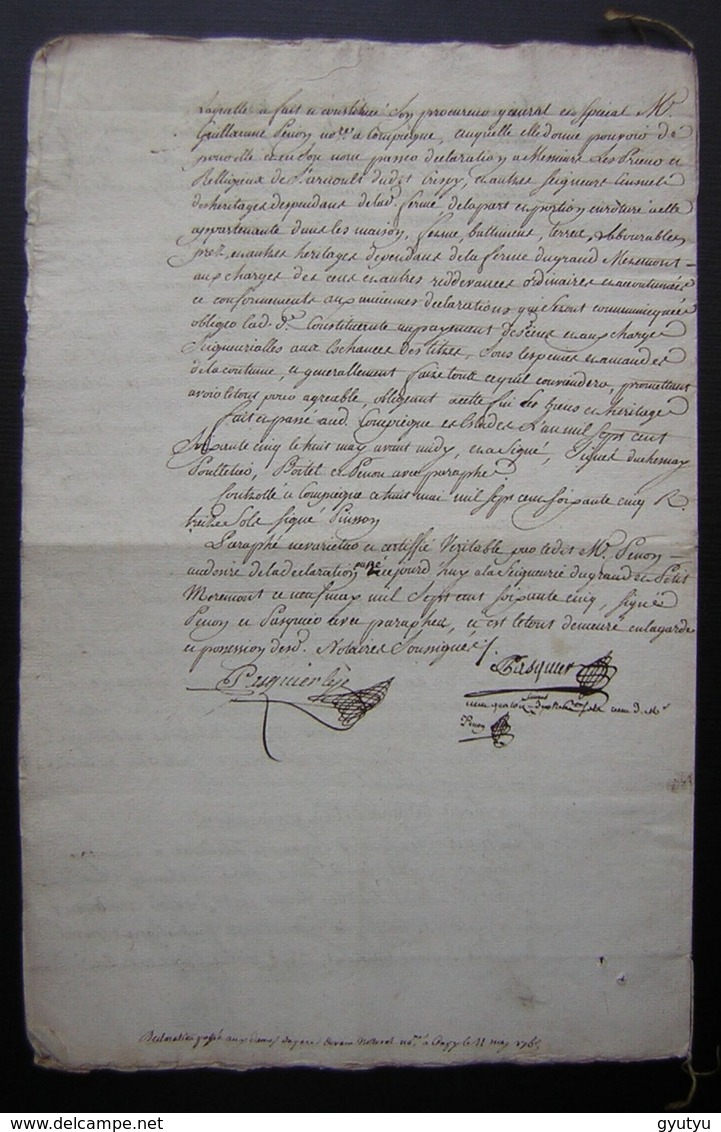 1765 Crespy (Crépy En Valois) Partage De La Ferme Des Charmolue Acquise Par Poulletier, Grand Document Avec Détail - Manuscripts