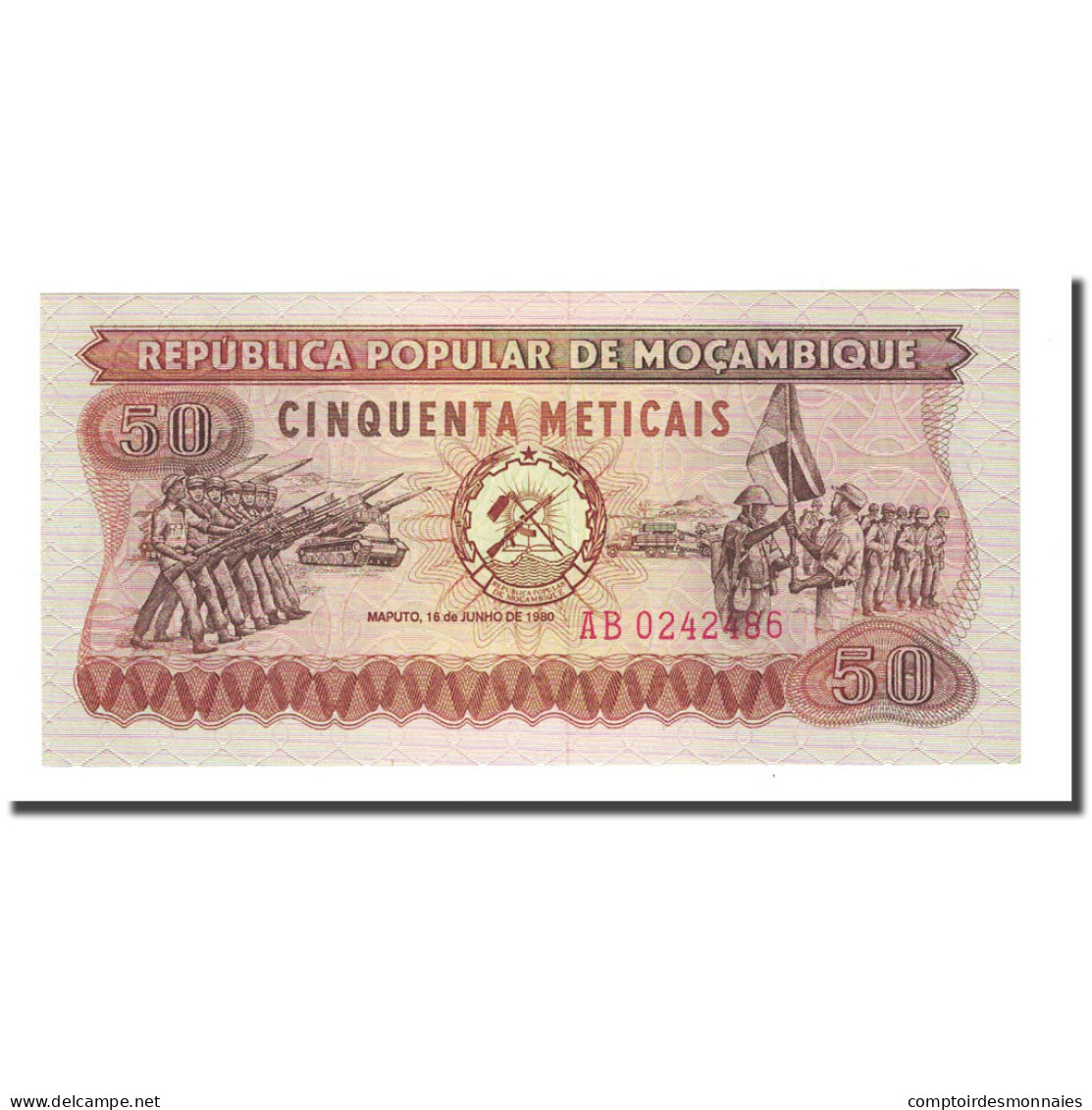 Billet, Mozambique, 50 Meticais, 1980-06-16, KM:125, NEUF - Mozambique