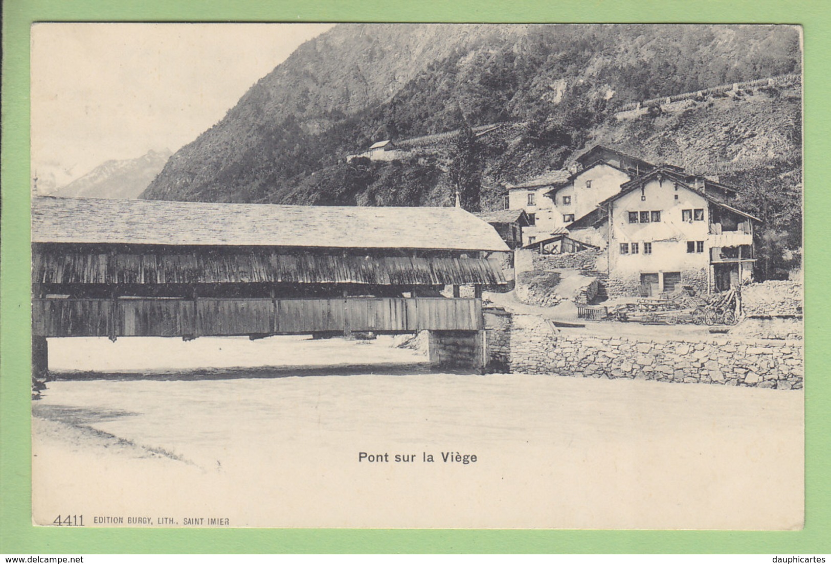 VIEGE, Visp : Pont Sur La Viège. TBE. 2 Scans. Edition Burgy - Viège