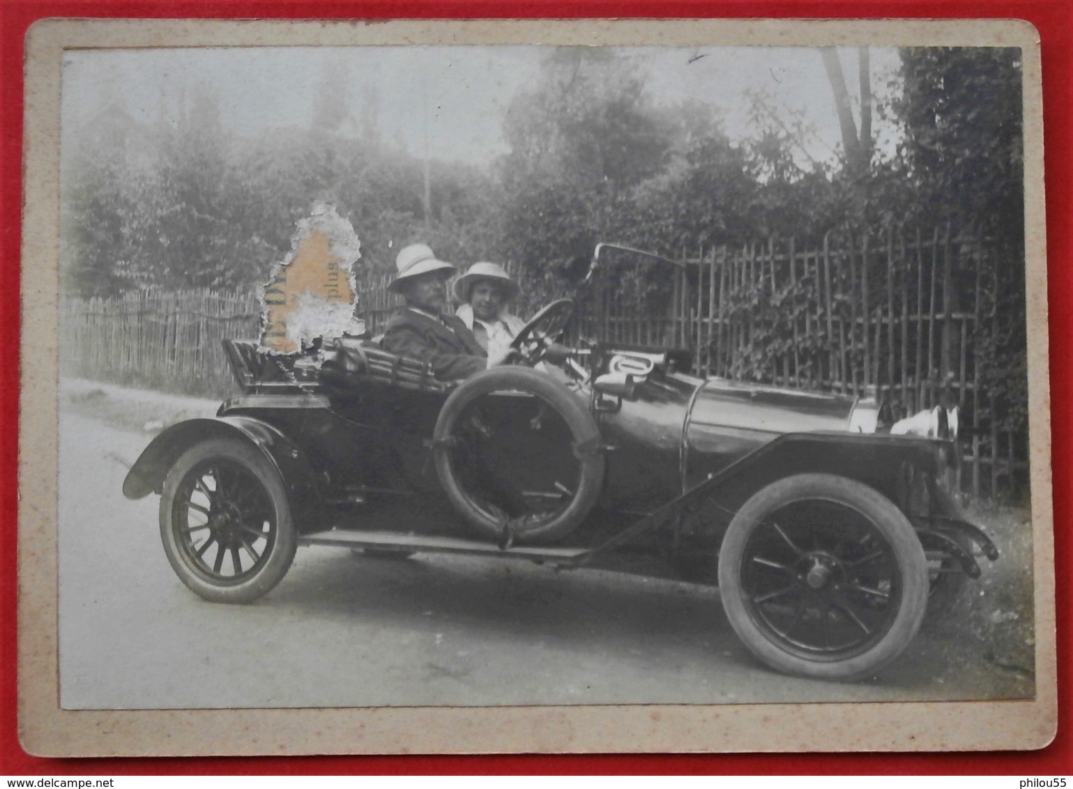 92 COLOMBES Photo CDV Grand Format Voiture Ancienne  A Identifier Etat - Automobiles