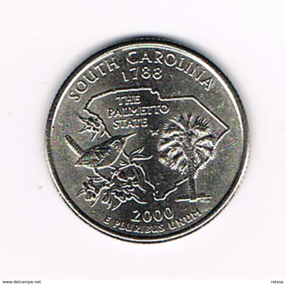 //  U.S.A.  1/4 DOLLAR  SOUTH  CAROLINA   2000 P - 1999-2009: State Quarters