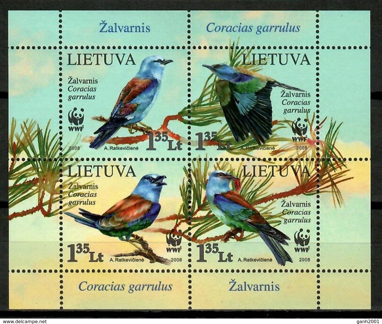 Lithuania 2008 / Birds WWF MNH Vögel Aves Oiseaux / Cu13615  18 - Otros & Sin Clasificación