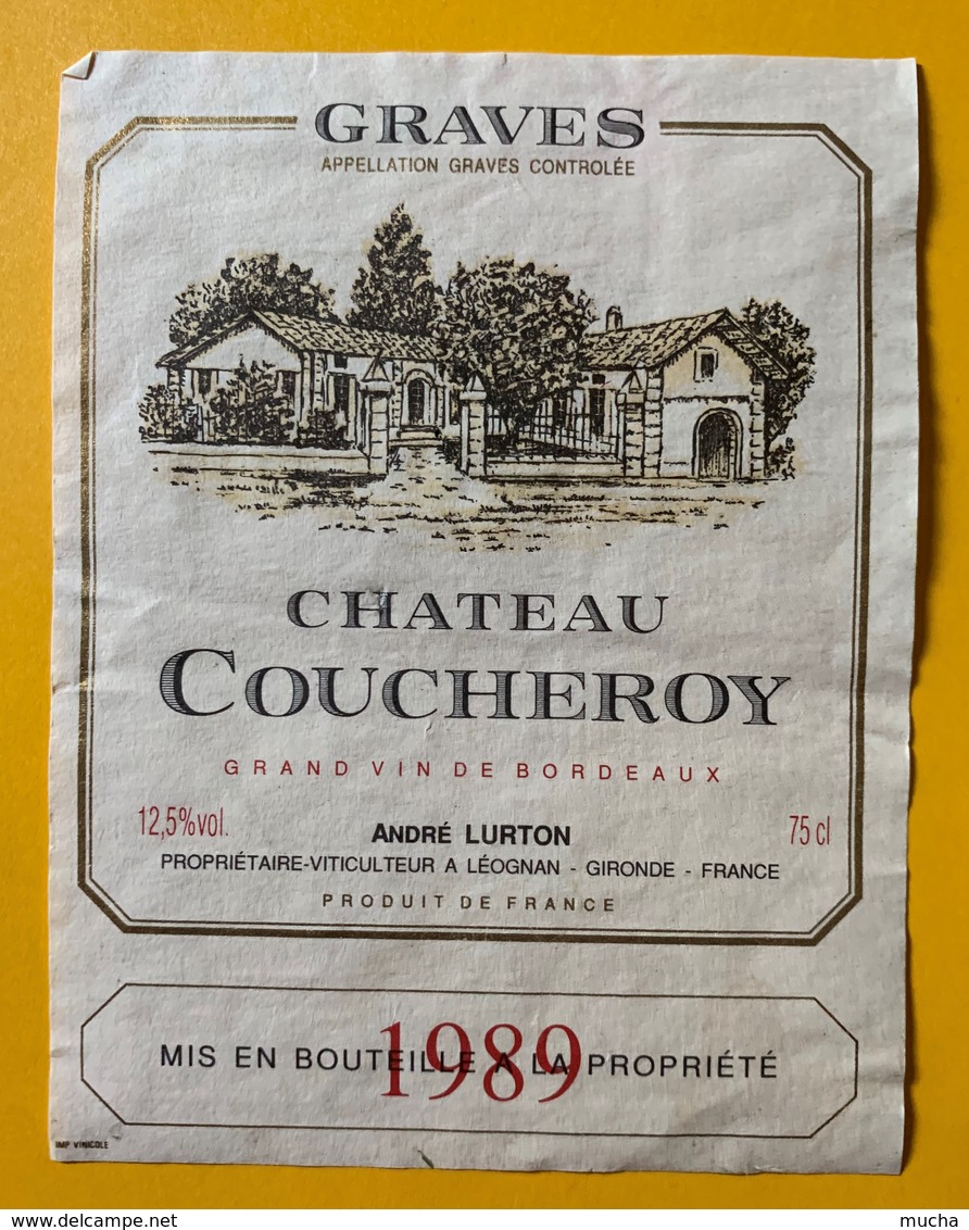 10682 - Château Coucheroy 1989 Graves - Bordeaux