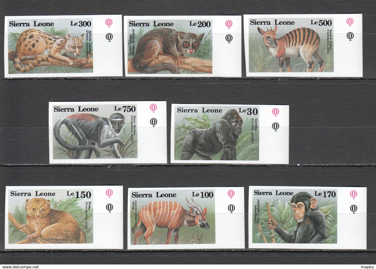 C922 IMPERFORATE SIERRA LEONE ANIMALS MONKEYS 1SET MNH - Autres & Non Classés