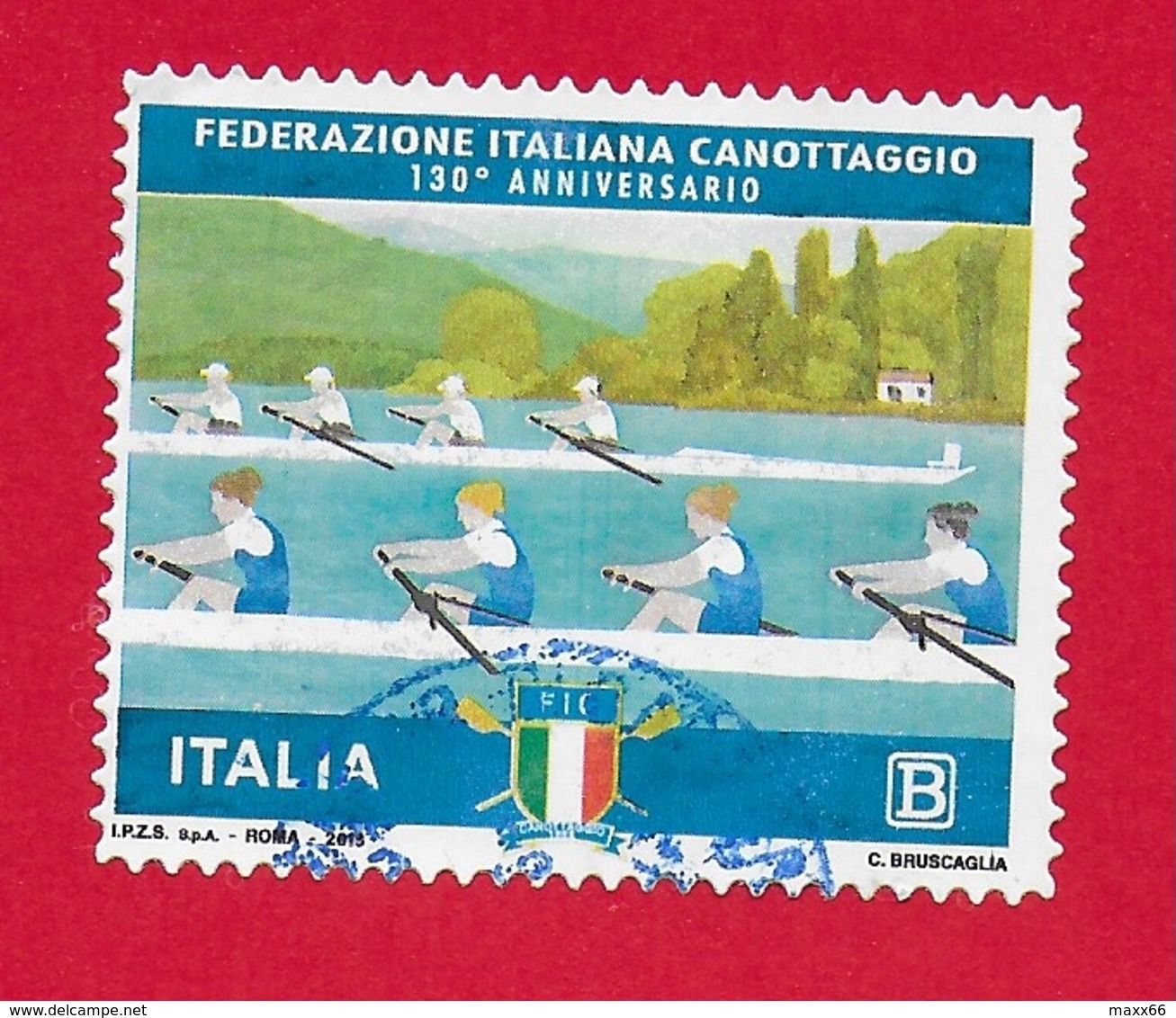 ITALIA REPUBBLICA USATO - 2018 - 130º Anniversario Fondazione Federazione Italiana Canottaggio - 1,10 € - B - S. ---- - 2011-20: Usati