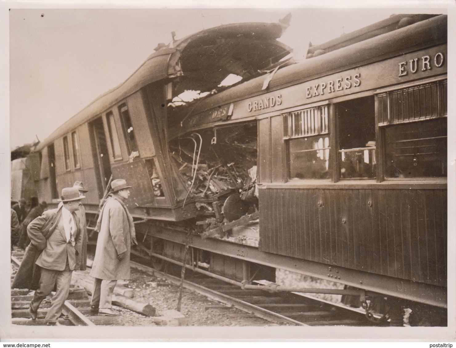 SIMPLON ORIENT EXPRESS CRASH DES GRANDS EXPRESS RESCA OLT RUMANIA  20*15CM Fonds Victor FORBIN 1864-1947 - Trains