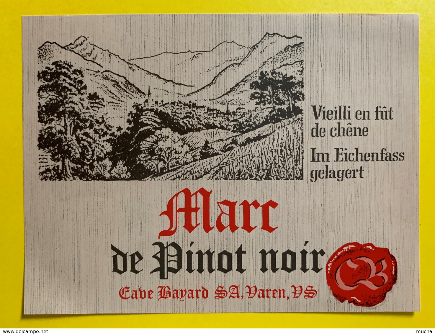 10690 - Marc De  Pinot Noir Valais Suisse Cave Bayard - Autres & Non Classés