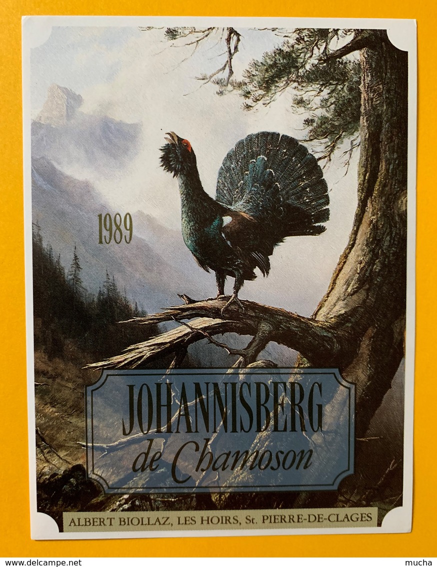 10691 - Johannisberg De Chamoson 1989 Valais Suisse Coq De Bruyère De La Série  La Chasse Et La Vigne - Chasse