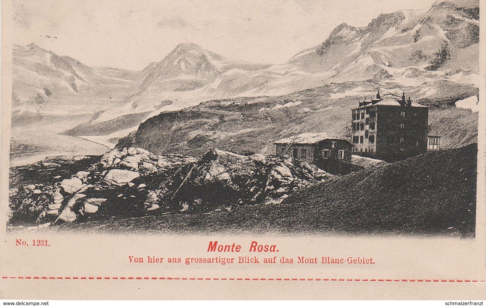 AK Monte Rosa Dufourspitze Blick Mont Blanc Gletscher Glacier A Zermatt Täsch Alpen Alpes Wallis VS Suisse Schweiz Swiss - Täsch