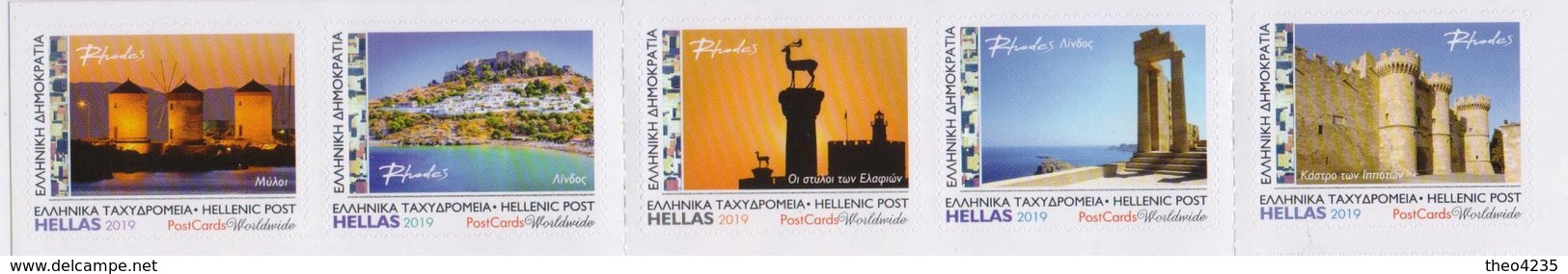 GREECE STAMPS 2019/RHODOS COLLECTION-SELF ADHESIVE STAMPS(strip Of 5)-20/6/19-MNH - Nuevos