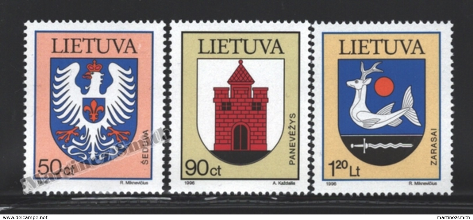 Lituanie – Lithuania – Lituania 1996 Yvert 544-46, Coats Of Amrs Of The Cities (III) - MNH - Lituania