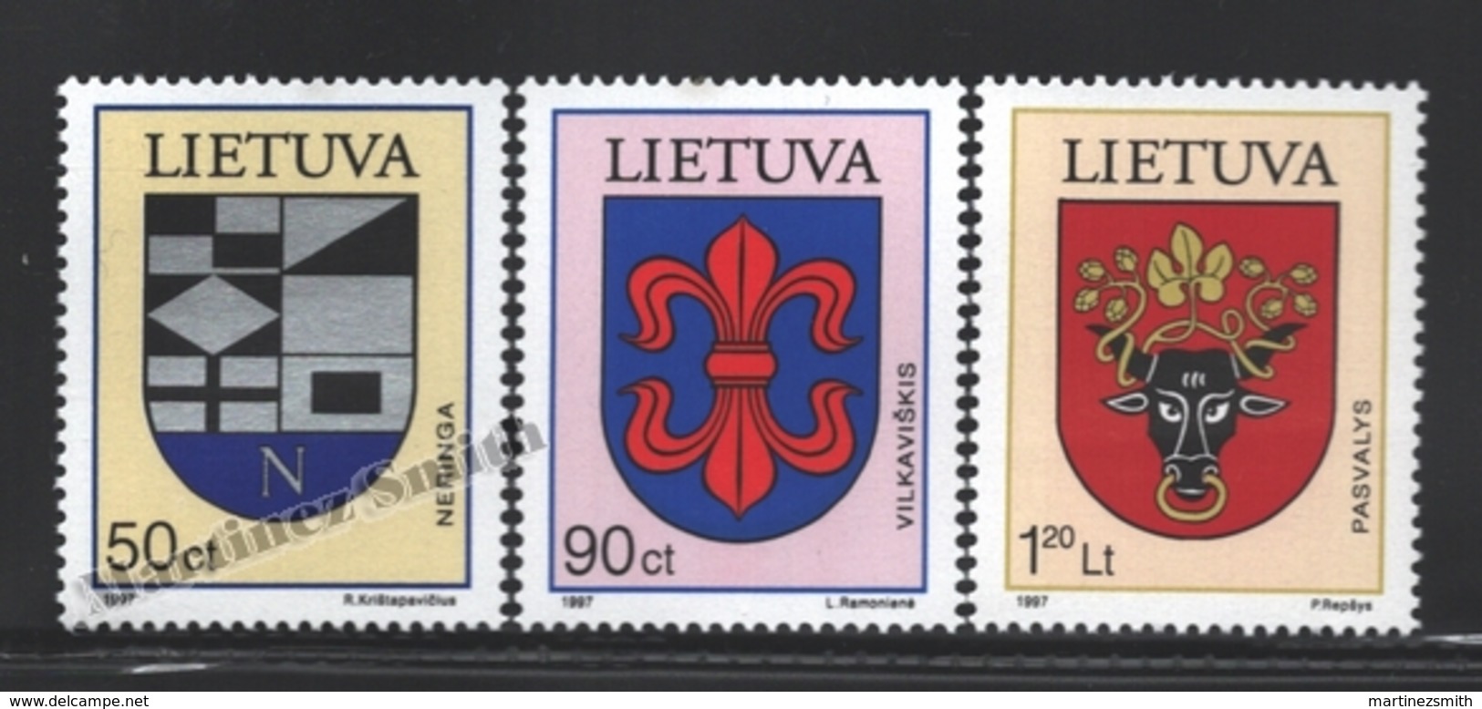 Lituanie – Lithuania – Lituania 1997 Yvert 569-71, Coat Of Arms Of The Cities (VI) - MNH - Lituania