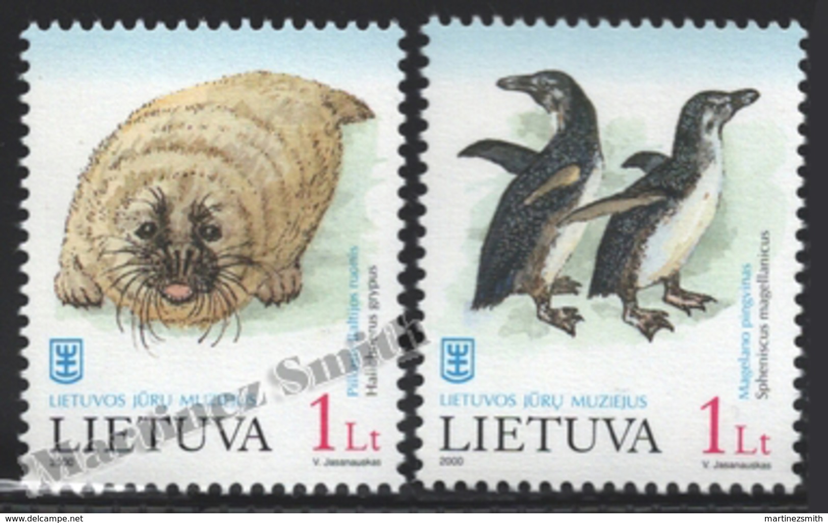 Lituanie – Lithuania – Lituania 2000 Yvert 645-46, Fauna Protection, Marine Museum, Seal & Penguins - MNH - Lituania