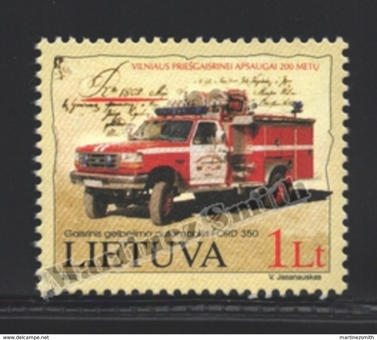 Lituanie – Lithuania – Lituania 2002 Yvert 694, Bicentenary Fireman Of Vilnius - MNH - Lituania