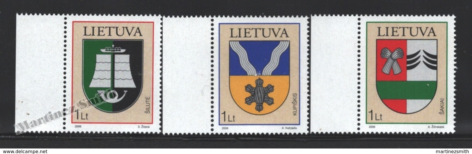 Lituanie – Lithuania – Lituania 2006 Yvert 789-91, Coat Of Arms (XV) - MNH - Lituania