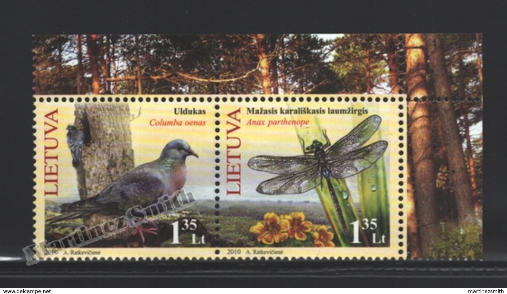 Lituanie – Lithuania – Lituania 2010 Yvert 907-08, The Red Book, Fauna, Birds & Insect - MNH - Lituania