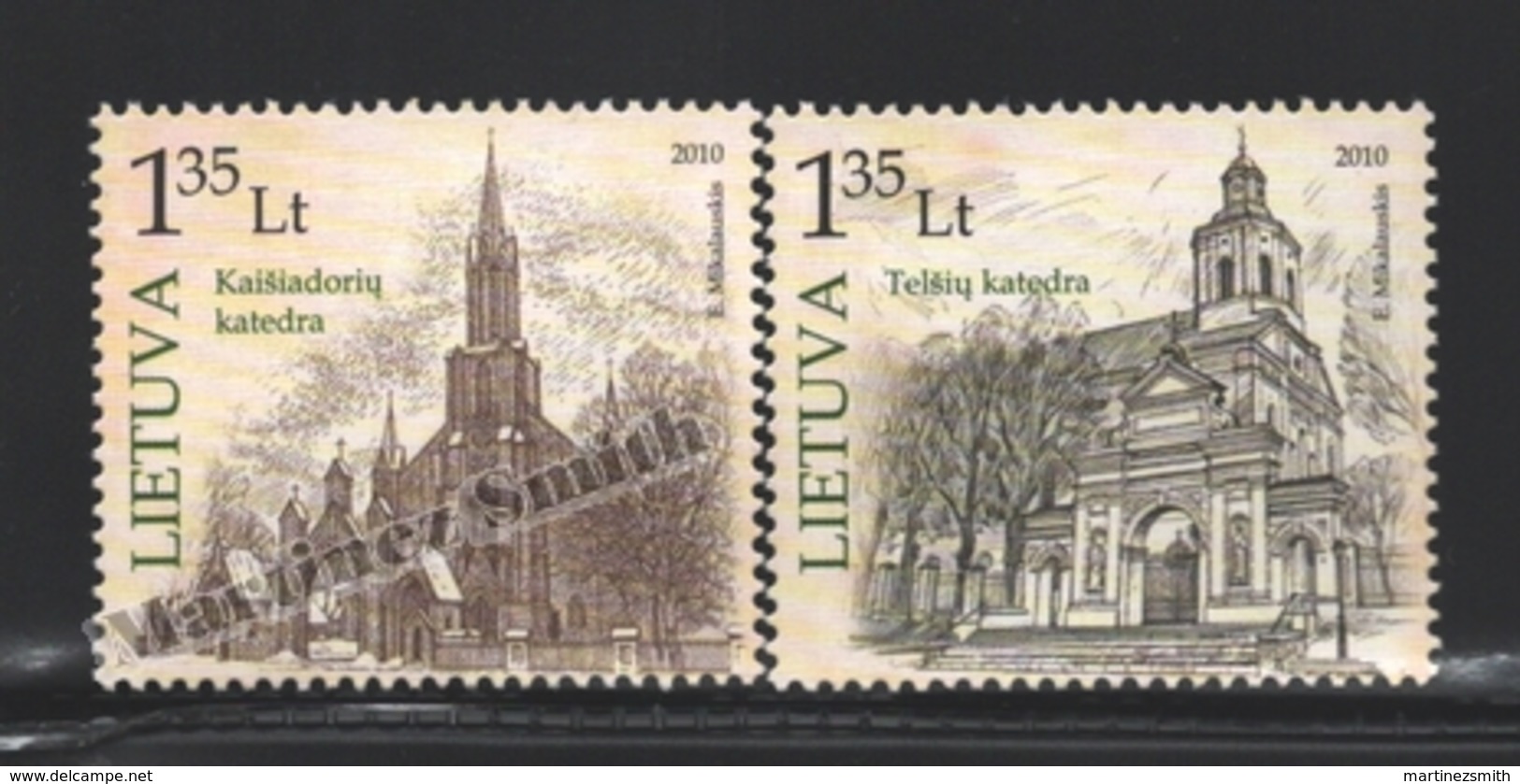 Lituanie – Lithuania – Lituania 2010 Yvert 909-10, Religious Buildings - MNH - Lituania