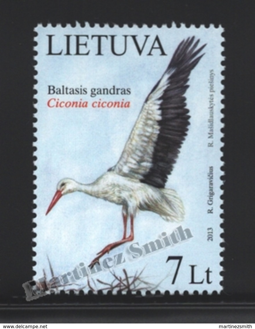 Lituanie – Lithuania – Lituania 2013 Yvert 982, Fauna, National Bird, Stork - MNH - Lituania