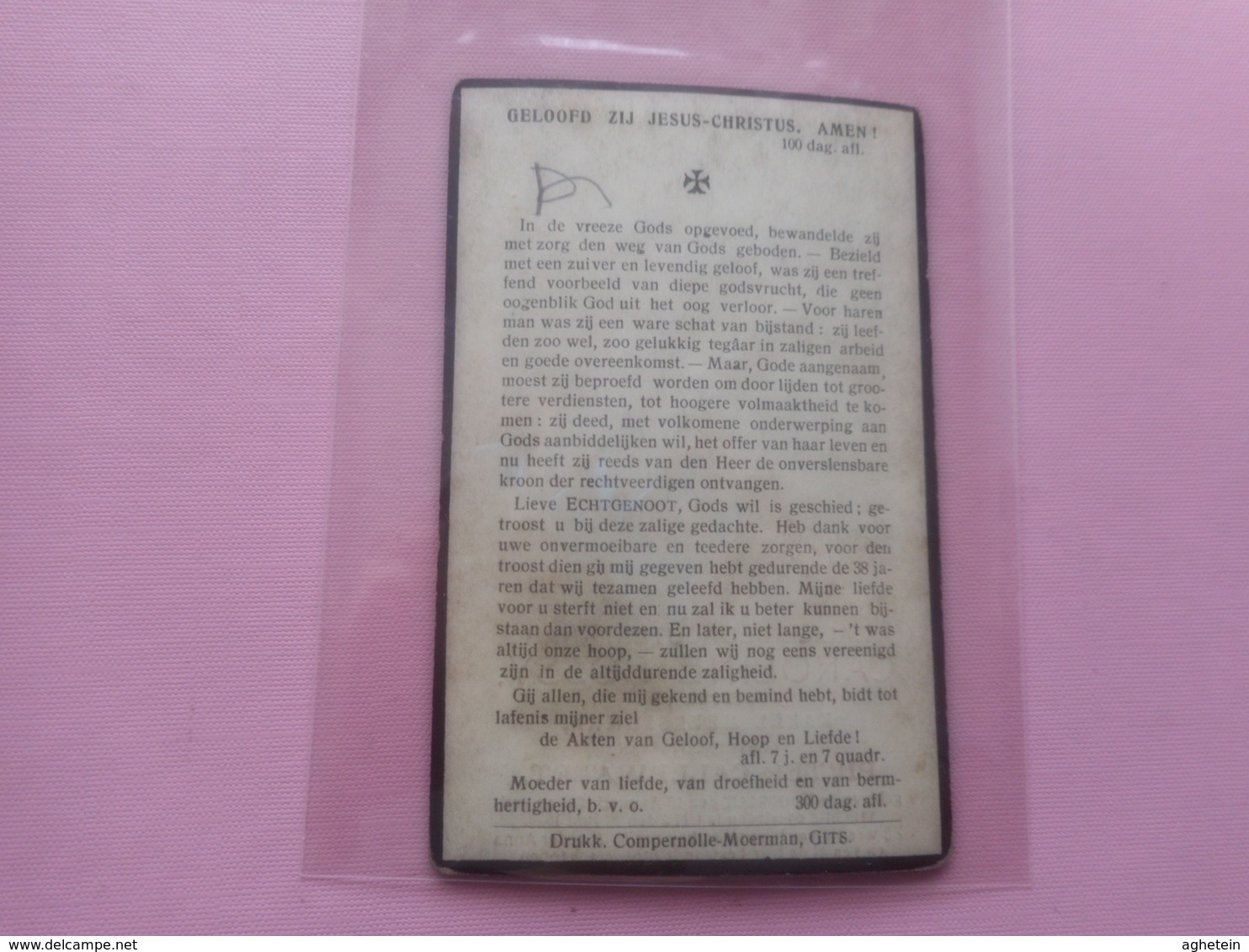 D.P.-CAROLINE BOSSY °THOUROUT 10-8-1841+GITS 30-6-1920 - Godsdienst & Esoterisme