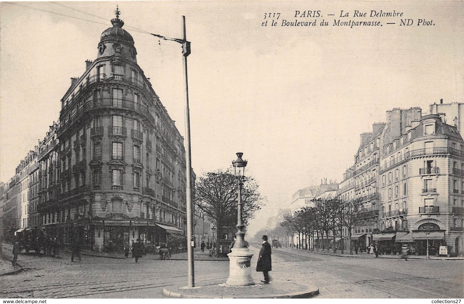 75014-PARIS- LA RUE DELAMBRE ET LE BOULEVARD DE MONTPARNASSE - Arrondissement: 14