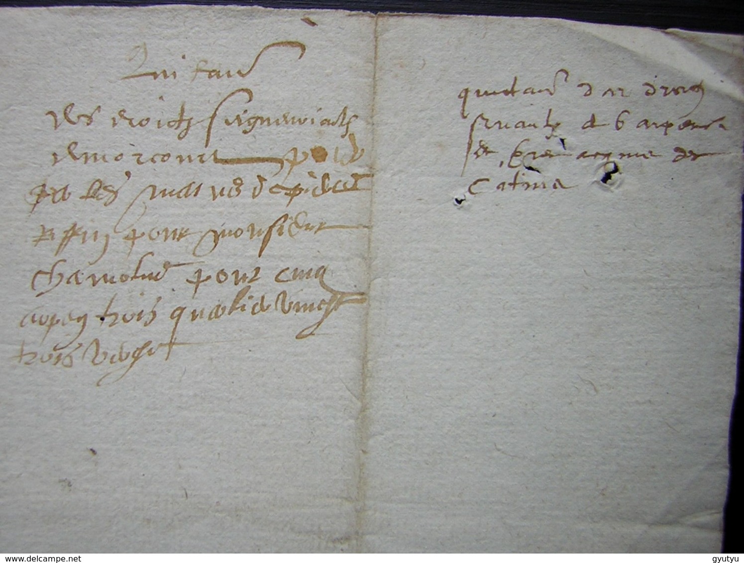1606 Crespy (Crépy En Valois Oise) Reçu Signé Par Lhommé Procureur Au Siège Du Baillage De Crespy - Manuskripte