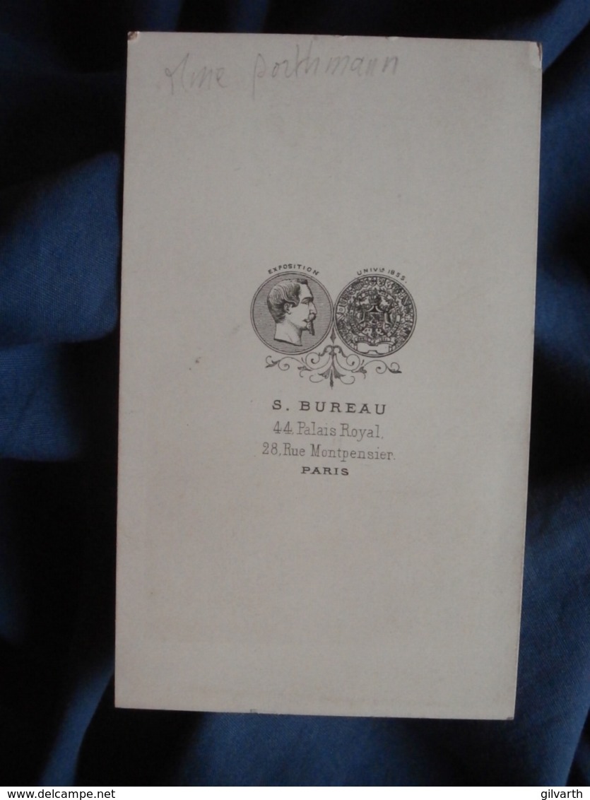 Photo CDV Bureau à Paris - Second Empire Portrait Femme Mme Clara Porthmann, Née Beurdeley (1823-1896) Circa 1865 L448A - Old (before 1900)