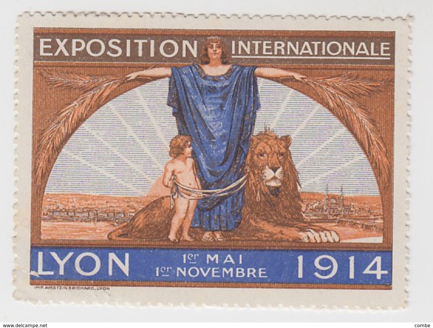 VIGNETTE EXPOSITION LYON 1914  65 X 47 - Andere & Zonder Classificatie