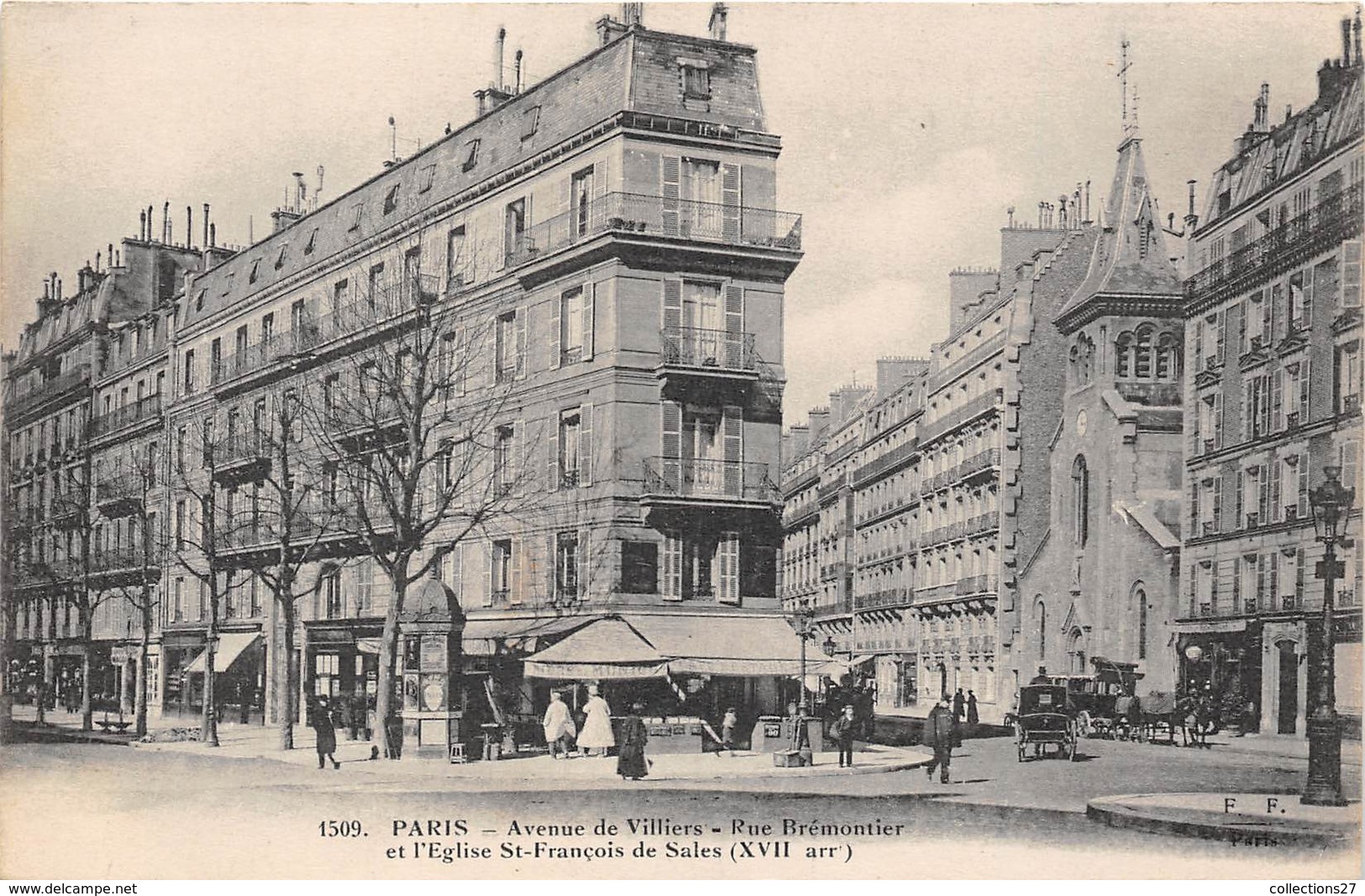 75017-PARIS-AVENUE DE VILLIERS- RUE BREMONTIER, ET L'EGLISE SAINT-FRANCOIS DE SALES - Arrondissement: 17