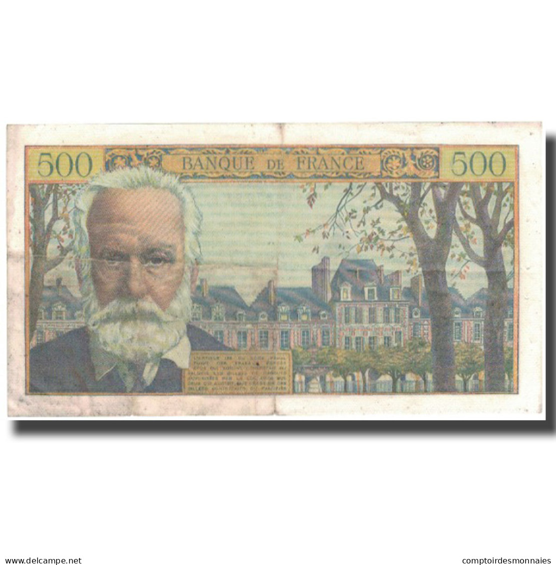 France, 500 Francs, Victor Hugo, 1958, 1958-09-04, TB, Fayette:35.10, KM:133b - 500 F 1954-1958 ''Victor Hugo''