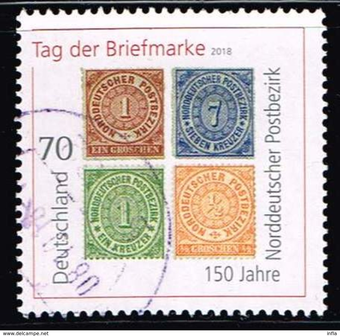 Bund 2018, Michel# 3412 O Tag Der Briefmarke : 150 Jahre Norddeutscher Postbezirk - Used Stamps