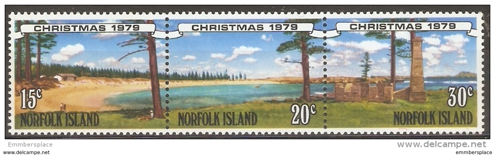 Norfolk Island  - 1979 Christmas (Emily Bay) MNH ** SG 230-2  Sc 251-3 - Norfolk Island