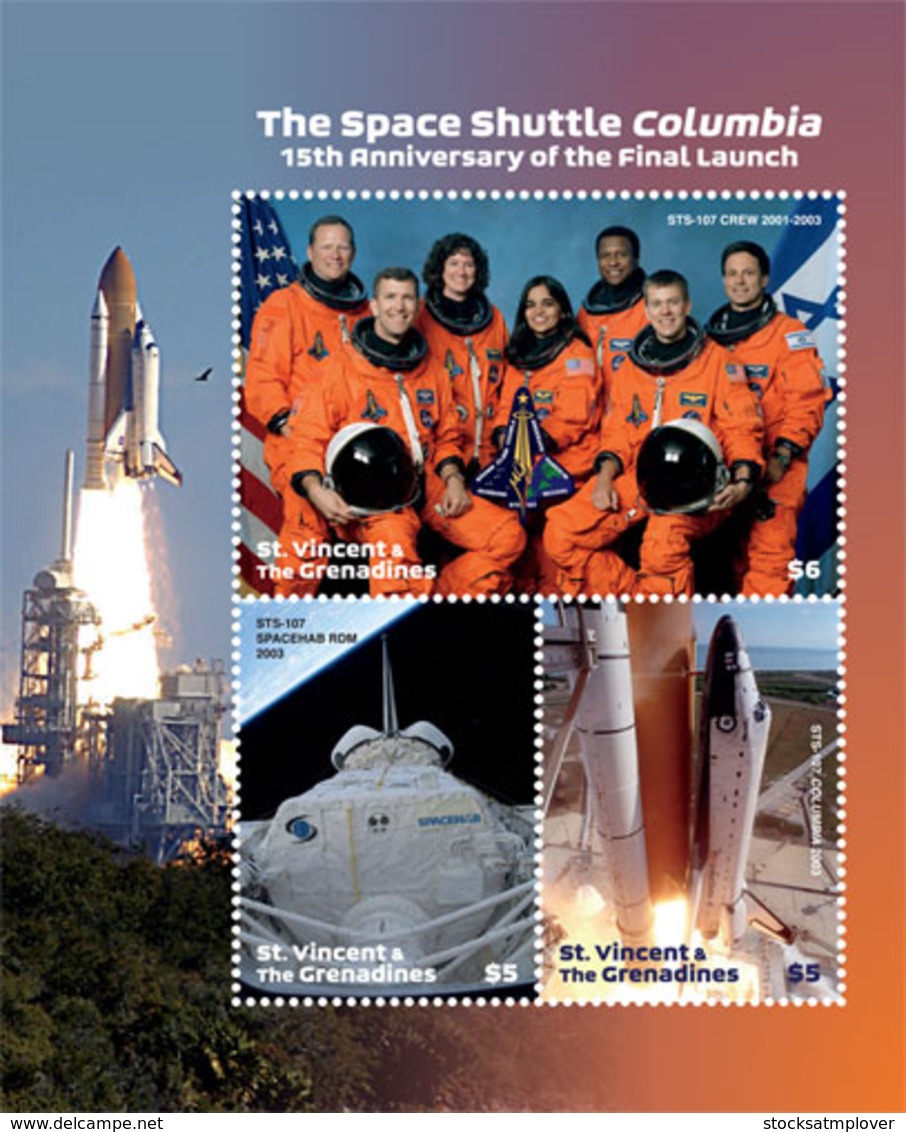 St. Vincent 2019 Space  SHUTTLE COLUMBIA I201901 - St.Vincent & Grenadines