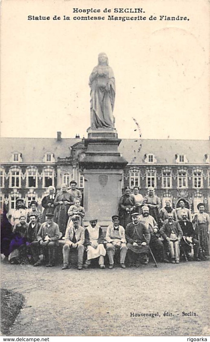 HOSPICE DE SECLIN.- STATUE DE LA COMTESSE MARGUERITE DE FLANDRE - Nord-Pas-de-Calais