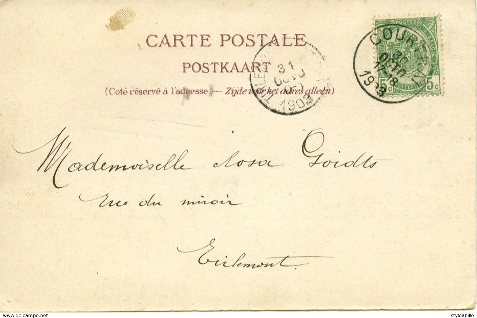 CPA COURTRAI Boulevard De Groeninghe Carte Animée 1903 - Kortrijk