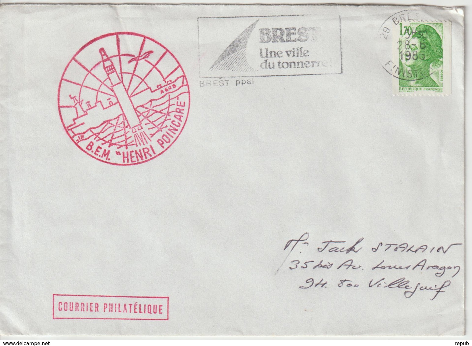 France BEM Poincaré Brest 1985 - Naval Post