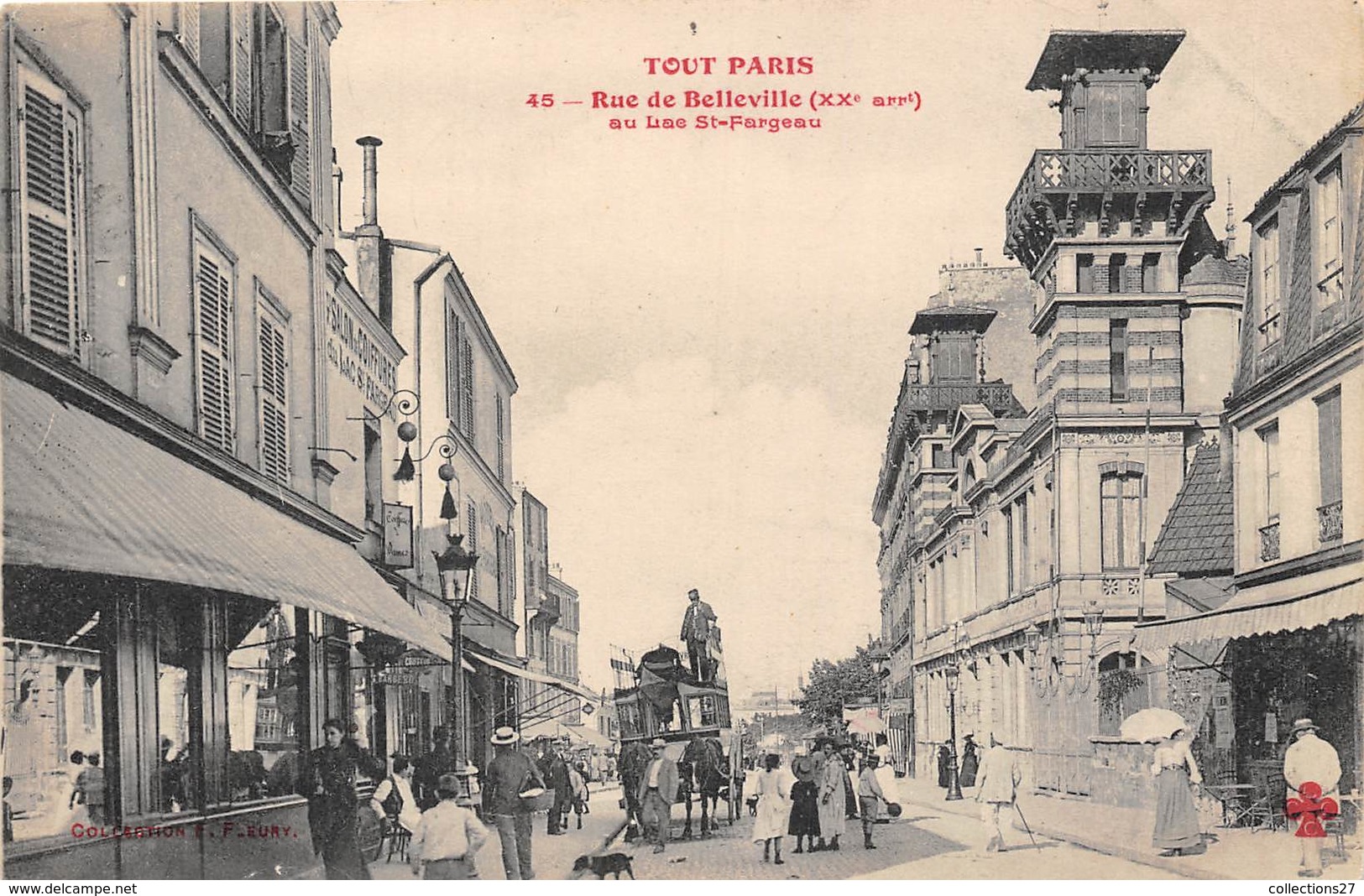 75020-PARIS- TOUT PARIS- RUE DE BELLEVILLE- AU BAS ST-FARGEAU - Paris (20)