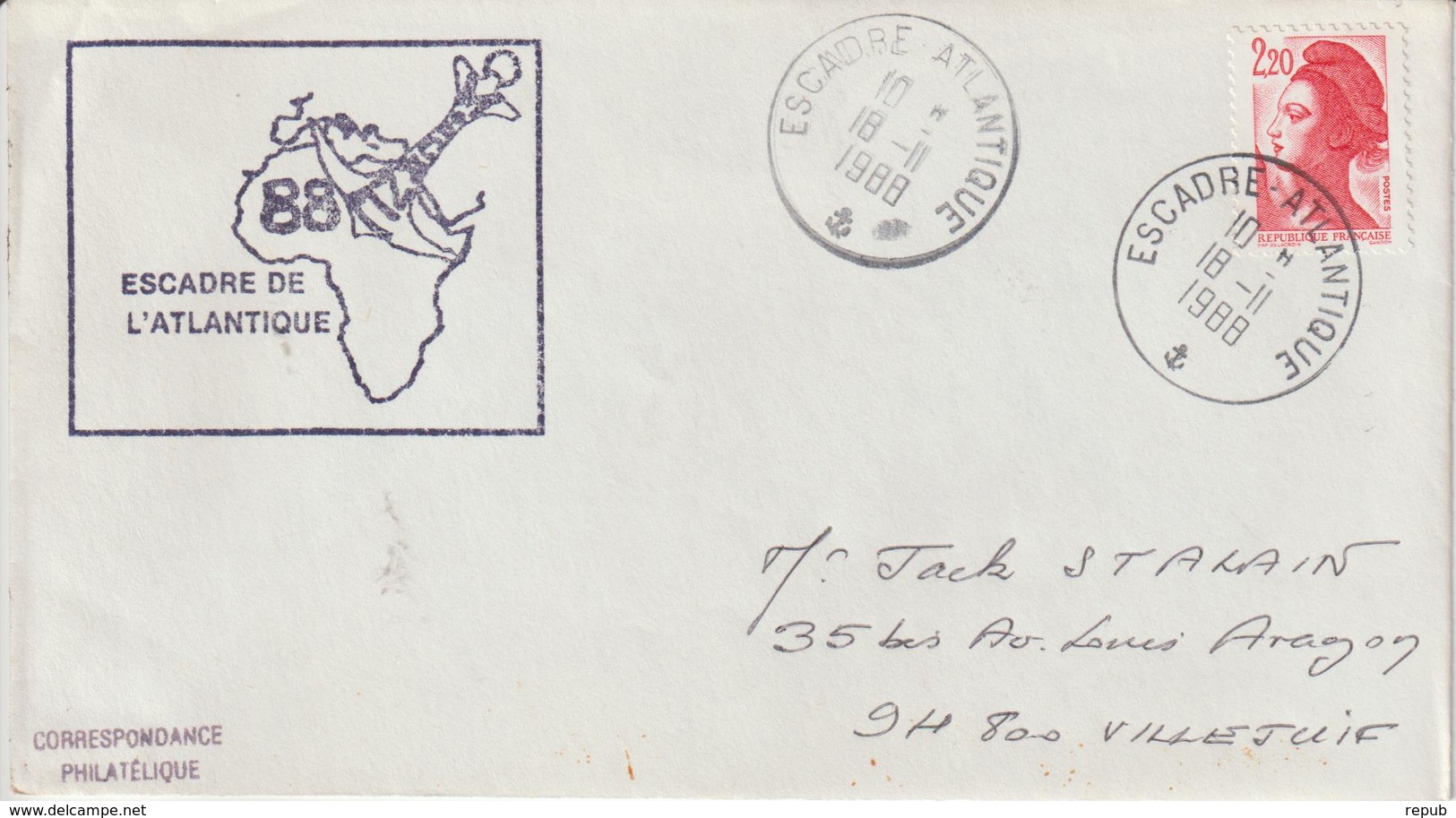 France Escadre 88 Escadre Atlantique 1988 - Posta Marittima