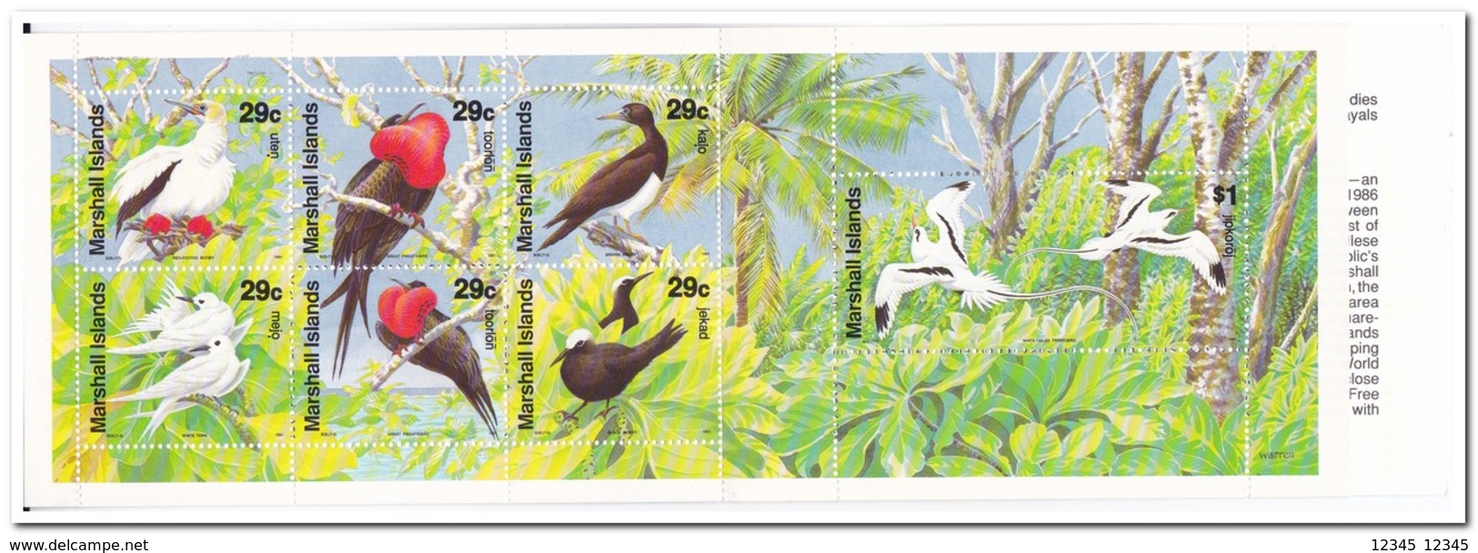 Marshalleilanden 1991, Postfris MNH, Birds ( Booklet, Carnet ) - Marshalleilanden