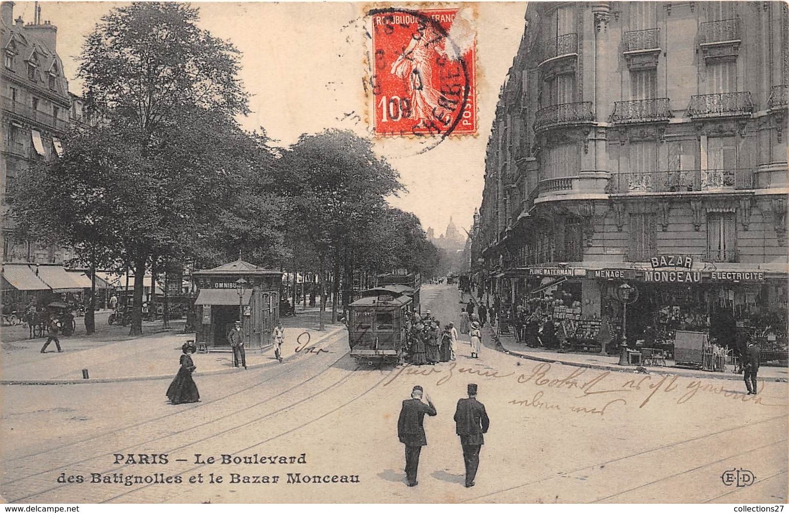 75017-PARIS- LE BOULEVARD DES BATIGNOLES ET LE BAZAR MONCEAU - Arrondissement: 17