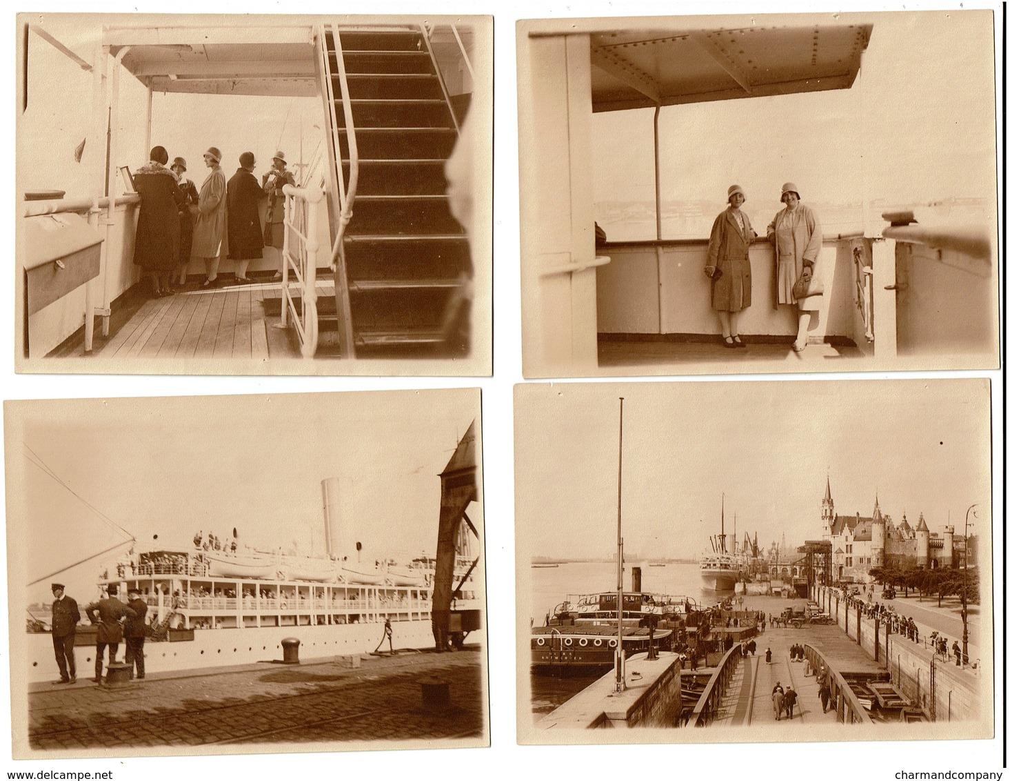 10 Photos 12 X 9 Cm - 1929 Steamer Stoomschip S.S. Anversville - A Bord De L'Anversville - Cie Maritime Du Congo 3 Scans - Bateaux